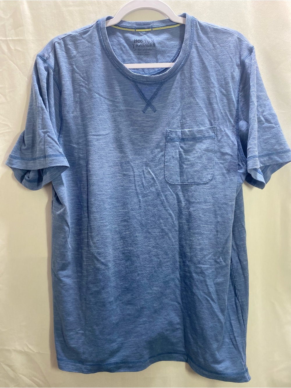 Boston Traders Men's Blue Pocket Crew Neck Short Sleeve T-Shirt Size Large men
